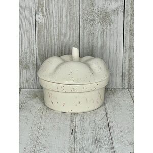 Vintage Handmade Apple Shaped Trinket Box Sugar Bowl With Lid
